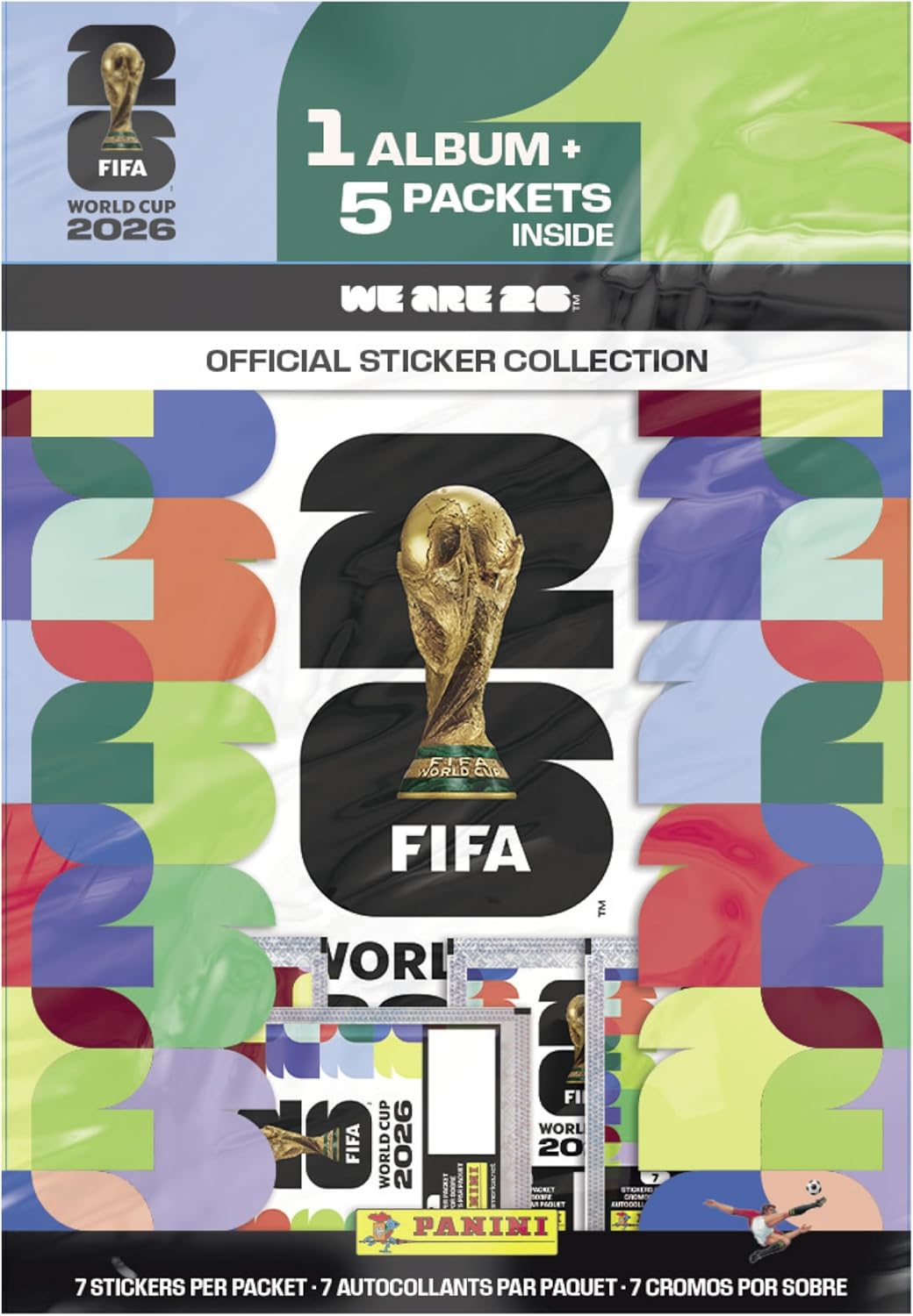 Panini FIFA World Cup 2026 Sticker Starter Bundle – Official Album + 5 Packs | Best Beginner Soccer Sticker Gift for Kids & Fans
