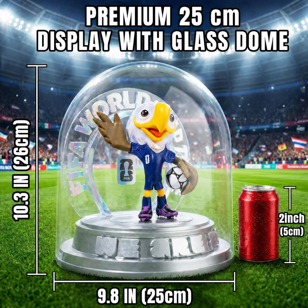 FIFA World Cup 2026 USA Mascot Clutch the Bald Eagle Statue – Personalized Laser Engraved | Official Licensed 25cm Display with Acrylic Dome