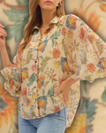 Cream Florals Lightweight Blouse