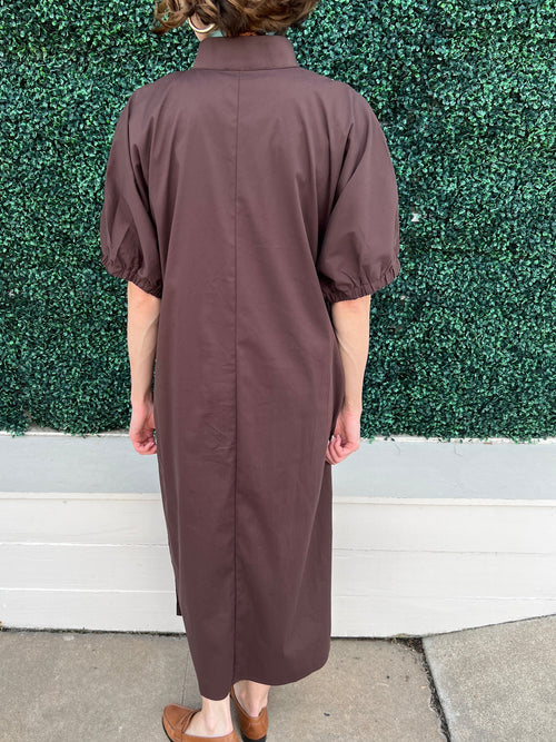Brown Cotton Maxi Dress