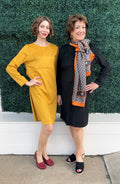 Long Sleeve Faux Suede Sheath Dress