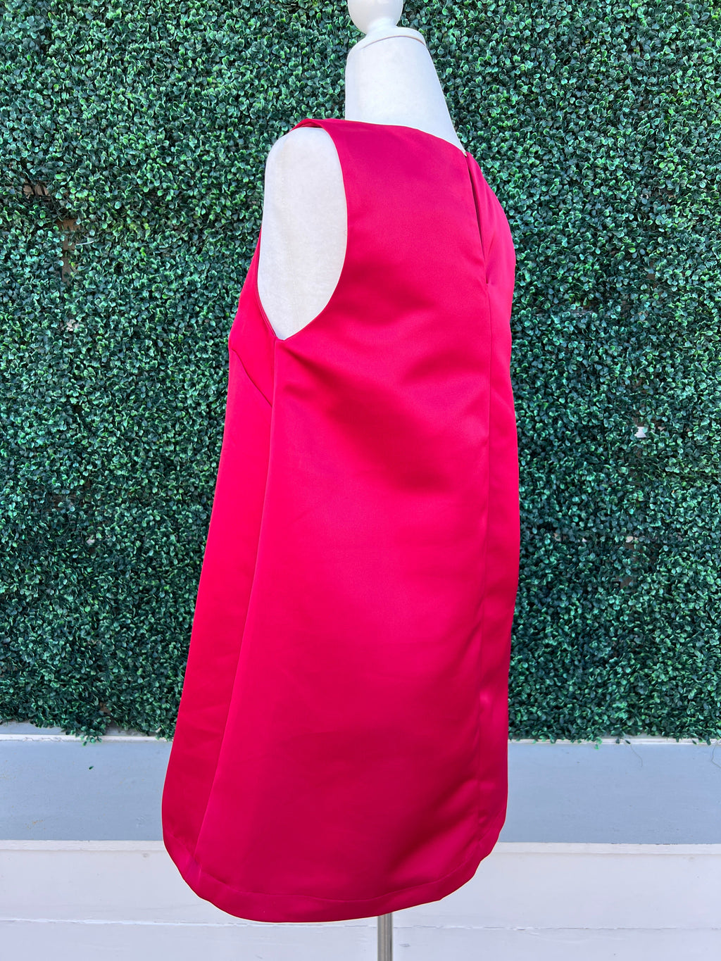 Red Gold Button Keyhole Dress