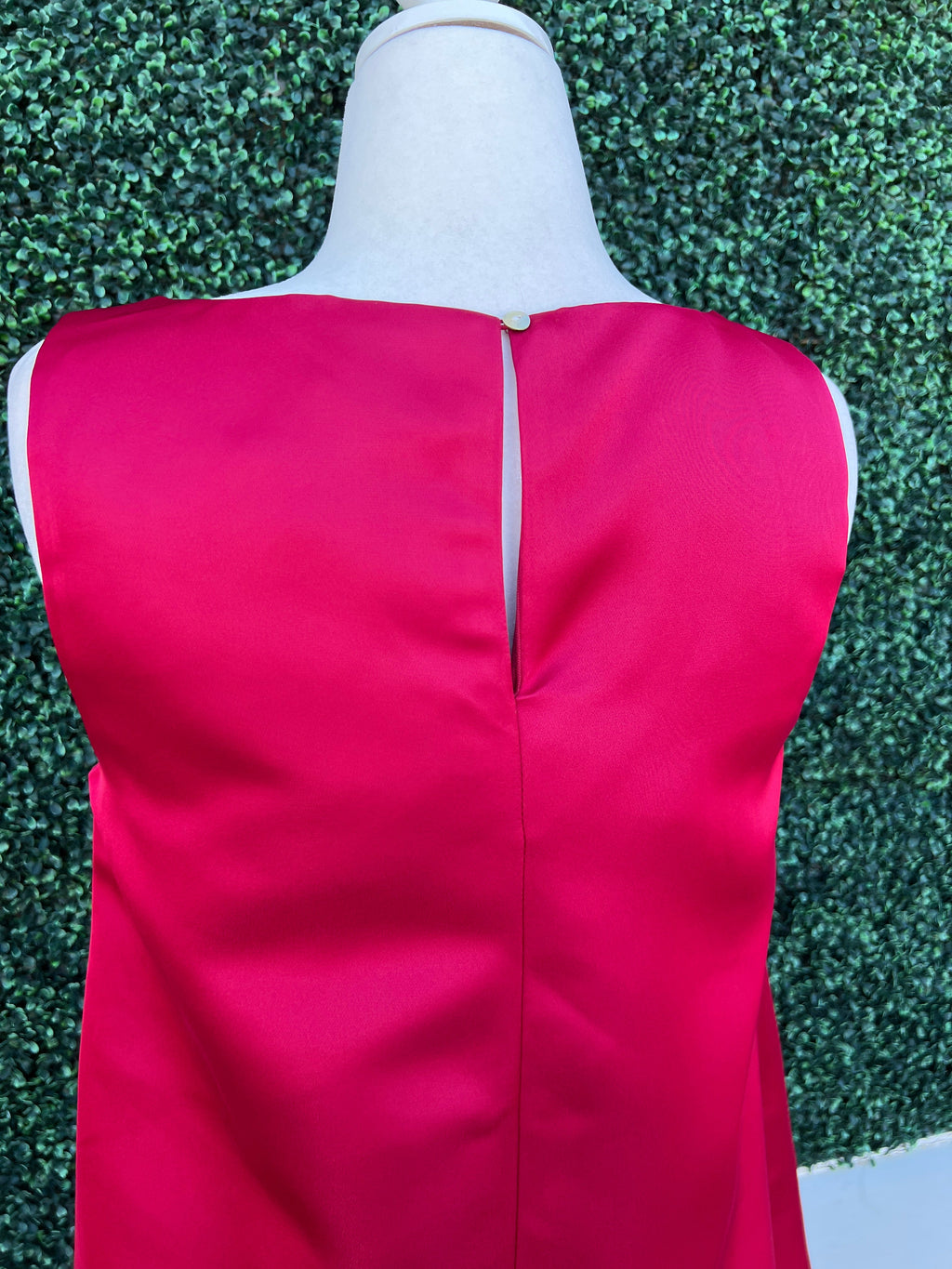 Red Gold Button Keyhole Dress